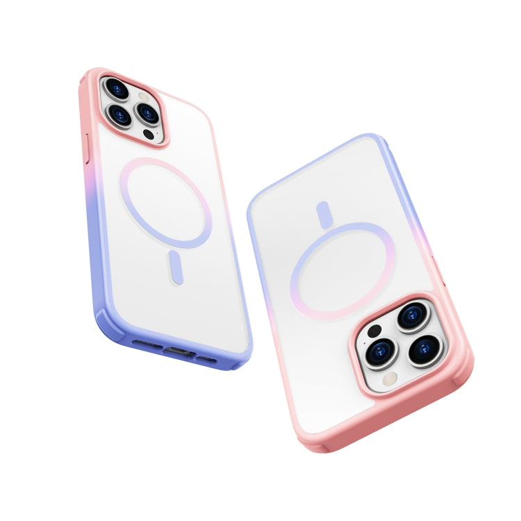 For iPhone 14 / 13 Colorful MagSafe PC + TPU Phone Case(Pink Purple) - iPhone 14 Cases by buy2fix | Online Shopping UK | buy2fix
