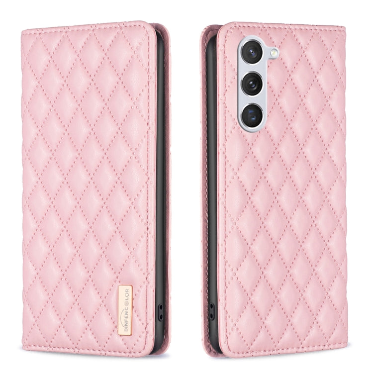 For Samsung Galaxy S25 5G Diamond Lattice Magnetic Leather Flip Phone Case(Pink) - Galaxy S25 5G Cases by buy2fix | Online Shopping UK | buy2fix