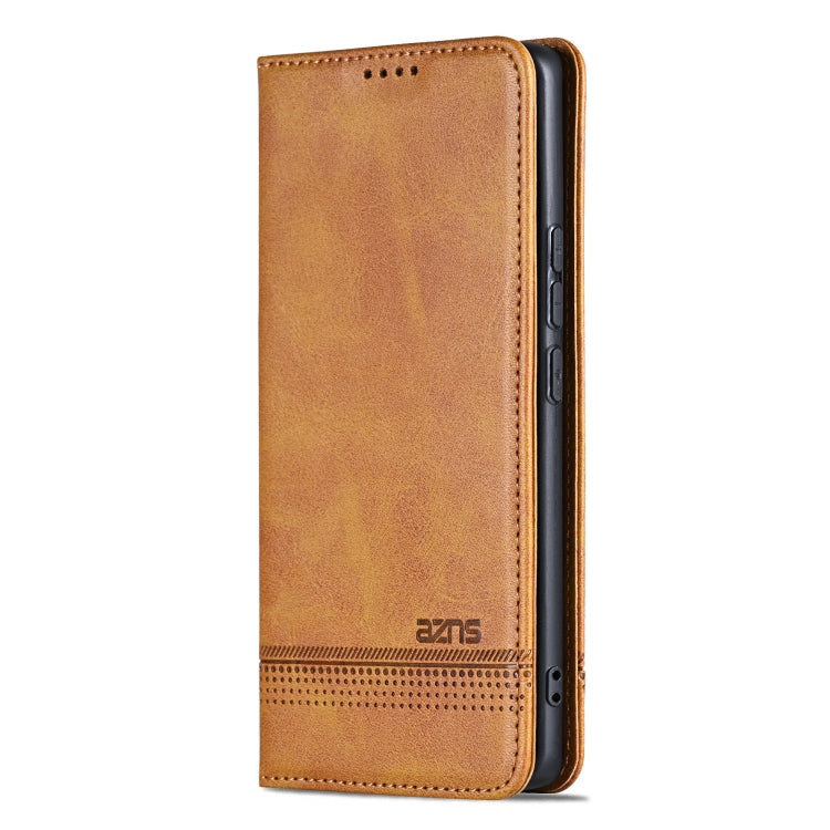 For Samsung Galaxy S25+ 5G AZNS Magnetic Calf Texture Flip Leather Phone Case(Light Brown) - Galaxy S25+ 5G Cases by AZNS | Online Shopping UK | buy2fix