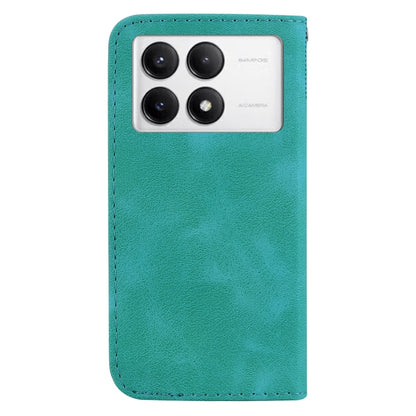 For Xiaomi Redmi K70 / K70 Pro Seven-shaped Embossed Leather Phone Case(Green) - K70 Cases by buy2fix | Online Shopping UK | buy2fix