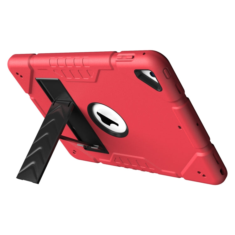 For iPad 10.2 2021 / 2020 / 2019 Armor Holder Silicone Hybrid PC Tablet Case(Red Black) - iPad 10.2 Cases by buy2fix | Online Shopping UK | buy2fix