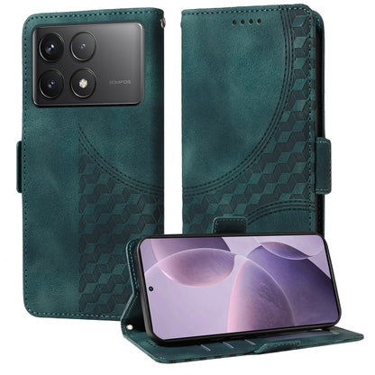 For Redmi K70 / K70 Pro Embossed Rhombus Starry Leather Phone Case(Green) - K70 Pro Cases by buy2fix | Online Shopping UK | buy2fix