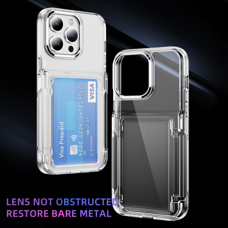 For iPhone 16 Pro Max Card Holder Acrylic Hybrid TPU Phone Case(Transparent) - iPhone 16 Pro Max Cases by buy2fix | Online Shopping UK | buy2fix