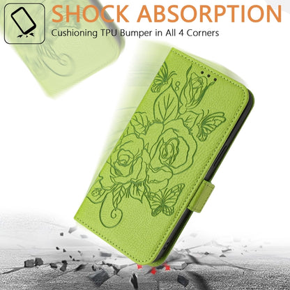 For Ulefone Note 18 Ultra Embossed Rose RFID Anti-theft Leather Phone Case(Green) - Ulefone Cases by buy2fix | Online Shopping UK | buy2fix