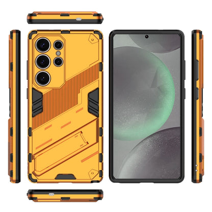 For Samsung Galaxy S25 Ultra 5G Punk Armor 2 in 1 PC + TPU Shockproof Phone Case with Invisible Holder(Orange) - Galaxy S25 Ultra 5G Cases by buy2fix | Online Shopping UK | buy2fix