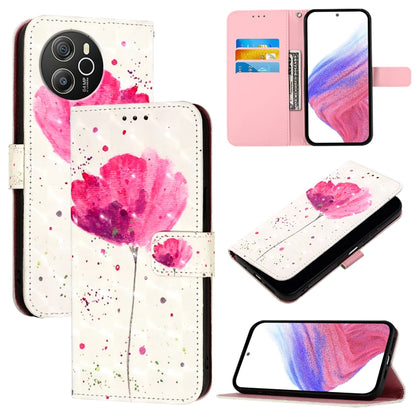 For Blackview Shark 8 3D Painting Horizontal Flip Leather Phone Case(Flower) - More Brand by buy2fix | Online Shopping UK | buy2fix