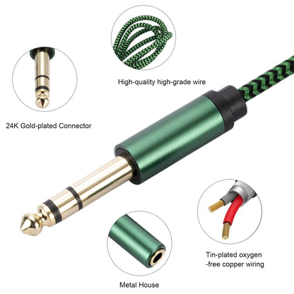 6.35mm Male to 3.5mm Female Audio Adapter Cable, Length:1m(Green) - Aux Cable by buy2fix | Online Shopping UK | buy2fix