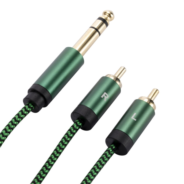 6.35mm Male to Dual RCA Female Audio Adapter Cable, Length:3m(Green) - RCA Cable by buy2fix | Online Shopping UK | buy2fix