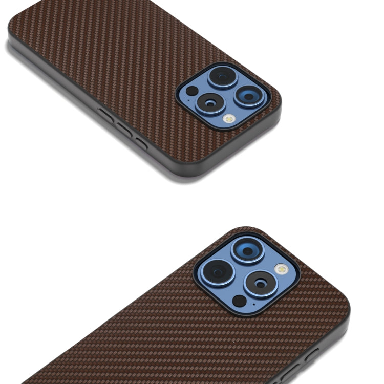 For iPhone 16 Pro Max Carbon Fiber Texture Protective Phone Case(Dark Brown) - iPhone 16 Pro Max Cases by buy2fix | Online Shopping UK | buy2fix