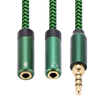 3.5mm Male to Dual 3.5mm Audio + Microphone 2 in 1 Audio Adapter Cable, Length:1m(Green) - Video & Audio Cable by imak | Online Shopping UK | buy2fix