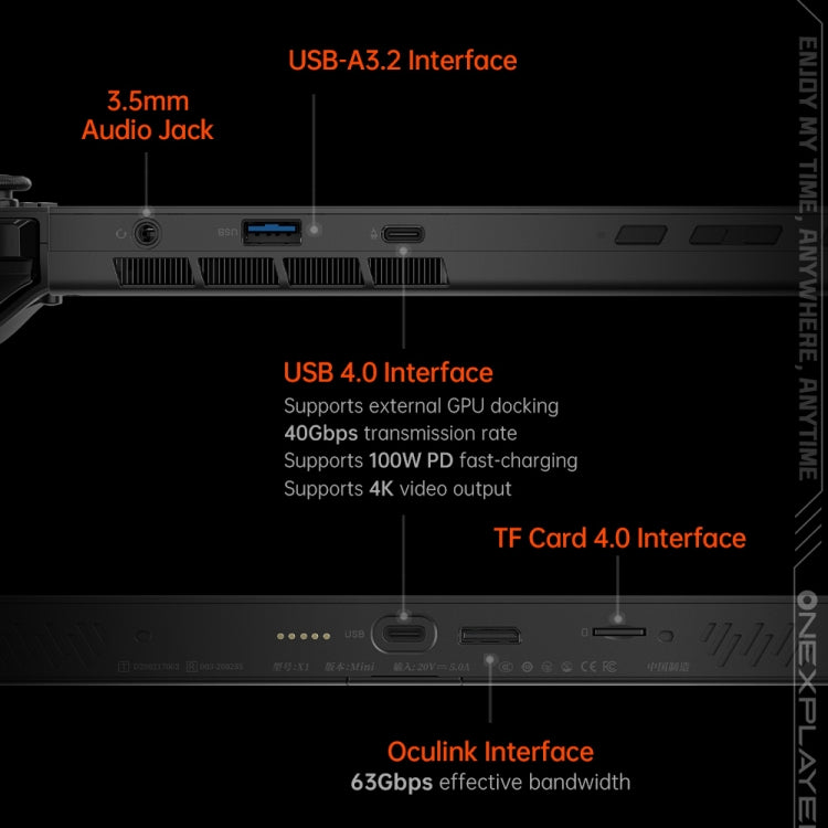 ONE-NETBOOK OneXPlayer X1 mini 8.8 inch Handheld Game Console, 64GB+2TB, Windows 11 AMD Ryzen 7 8840U(Black) - Pocket Console by ONE-NETBOOK | Online Shopping UK | buy2fix