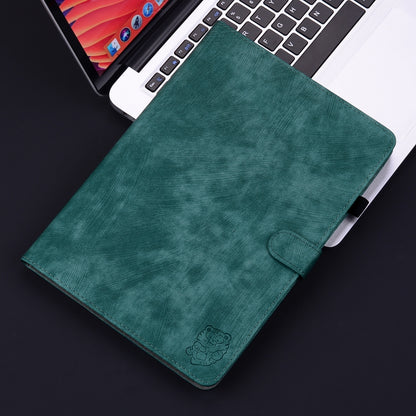 For Huawei MatePad SE 11 2024 Tiger Pattern Flip Leather Tablet Case(Dark Green) - Huawei by buy2fix | Online Shopping UK | buy2fix