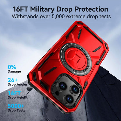 For iPhone 16 Pro Max Armor II Series MagSafe Magnetic Holder Phone Case(Red) - iPhone 16 Pro Max Cases by buy2fix | Online Shopping UK | buy2fix