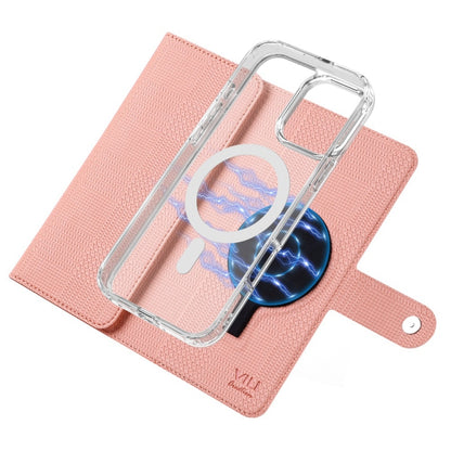 For iPhone 16 Plus ViLi GHB-C Series RFID MagSafe Magnetic Flip Leather Phone Case(Pink) - iPhone 16 Plus Cases by ViLi | Online Shopping UK | buy2fix