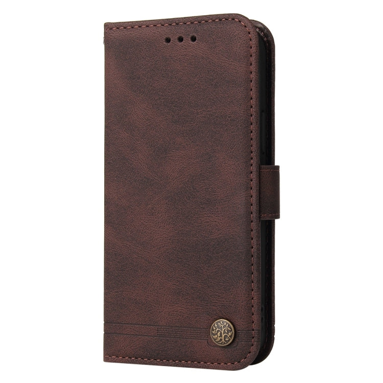 For Redmi K70 Ultra Skin Feel Life Tree Metal Button Leather Phone Case(Brown) - Xiaomi Cases by buy2fix | Online Shopping UK | buy2fix