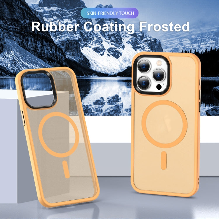 For iPhone 14 MagSafe Magnetic Skin Feel Frosted Phone Case(Orange) - iPhone 14 Cases by buy2fix | Online Shopping UK | buy2fix