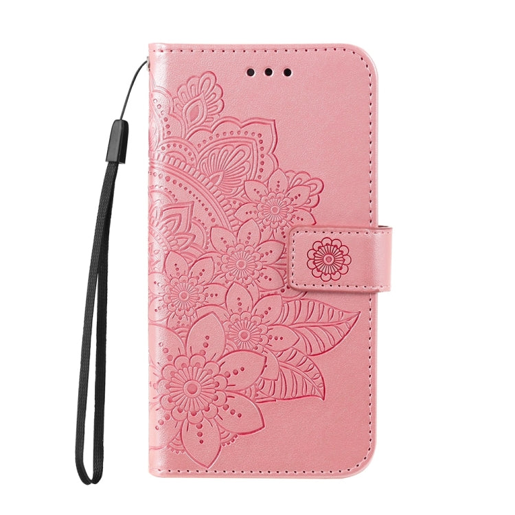 For Redmi K70 Ultra Seven-petal Flowers Embossing Leather Phone Case(Rose Gold) - Xiaomi Cases by buy2fix | Online Shopping UK | buy2fix