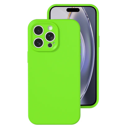 For iPhone 16 Pro Max Precise Hole Liquid Silicone Jelly Color Full Coverage Phone Case(Fluorescent Green) - iPhone 16 Pro Max Cases by buy2fix | Online Shopping UK | buy2fix