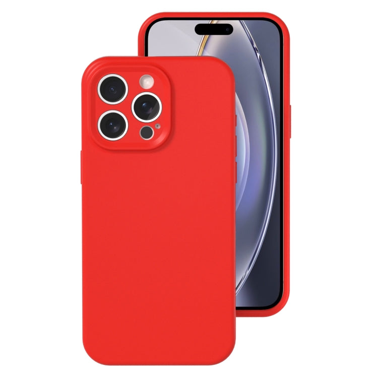 For iPhone 16 Pro Precise Hole Liquid Silicone Jelly Color Full Coverage Phone Case(The Chinese Red) - iPhone 16 Pro Cases by buy2fix | Online Shopping UK | buy2fix