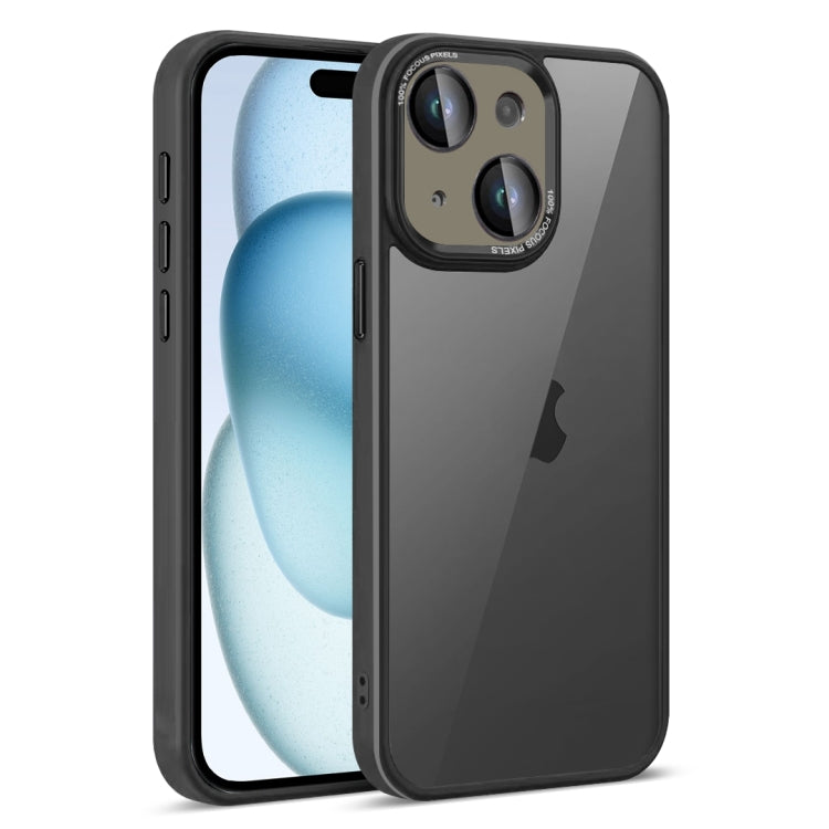 For iPhone 15 Colorful Armor Lens Film Translucent Phone Case(Black) - iPhone 15 Cases by buy2fix | Online Shopping UK | buy2fix