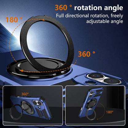 For iPhone 16 Rotating Magnetic Holder Phone Case(Royal Blue) - iPhone 16 Cases by buy2fix | Online Shopping UK | buy2fix