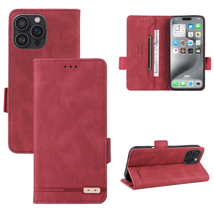 For iPhone 16 Pro Magnetic Clasp Leather Phone Case(Red) - iPhone 16 Pro Cases by buy2fix | Online Shopping UK | buy2fix