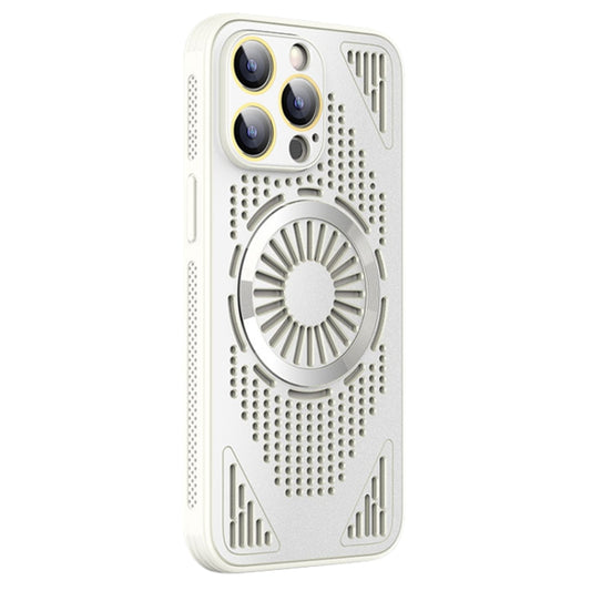 For iPhone 12 Pro Max Hollow Cooling MagSafe Shockproof Phone Case(White) - iPhone 12 Pro Max Cases by buy2fix | Online Shopping UK | buy2fix