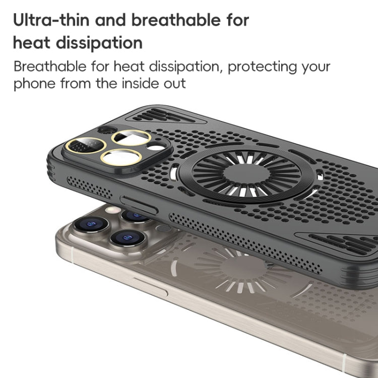 For iPhone 15 Pro Hollow Cooling MagSafe Shockproof Phone Case(White) - iPhone 15 Pro Cases by buy2fix | Online Shopping UK | buy2fix