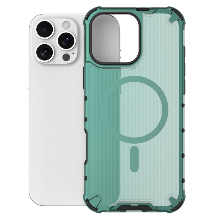 For iPhone 16 Pro Max Grating Airbag Shockproof MagSafe Frosted Phone Case(Green) - iPhone 16 Pro Max Cases by buy2fix | Online Shopping UK | buy2fix