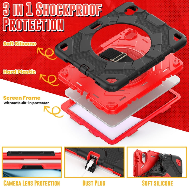 For iPad Air 11 2024 Spider Hand Grip Turntable Stand Tablet Case(Black Red) - iPad Air 11 2024 Cases by buy2fix | Online Shopping UK | buy2fix