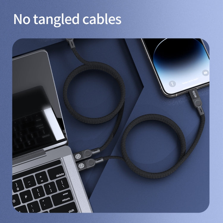 NILLKIN 100W USB-C/Type-C to USB-C/Type-C Small Magnetic Coil Fast Charging Data Cable, Length: 1m(Black) - USB-C & Type-C Cable by NILLKIN | Online Shopping UK | buy2fix