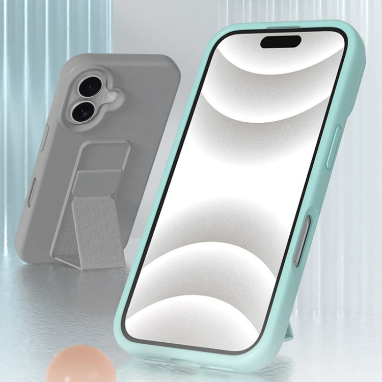 For iPhone 16 Pro Max Liquid Silicone Holder Phone Case(Sky Blue) - iPhone 16 Pro Max Cases by buy2fix | Online Shopping UK | buy2fix