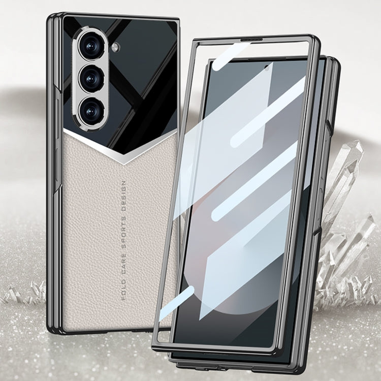 For Samsung Galaxy Z Fold6 GKK Integrated Plating Leather Knight Full Coverage Phone Case(Titanium Grey) - Galaxy Z Fold6 5G Cases by GKK | Online Shopping UK | buy2fix