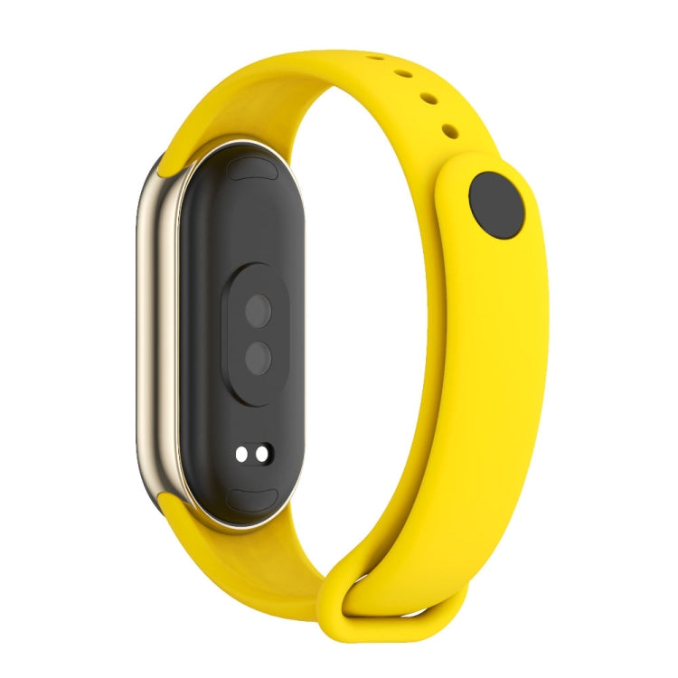 For Xiaomi Smart Band 9 / 8 MIJOBS Metal Buckle Solid Color Silicone Watch Band(Yellow) - Watch Bands by MIJOBS | Online Shopping UK | buy2fix