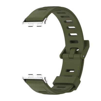 For Honor Band 9 MIJOBS Flat Hole Breathable TPU Watch Band(Army Green Silver) - Watch Bands by MIJOBS | Online Shopping UK | buy2fix