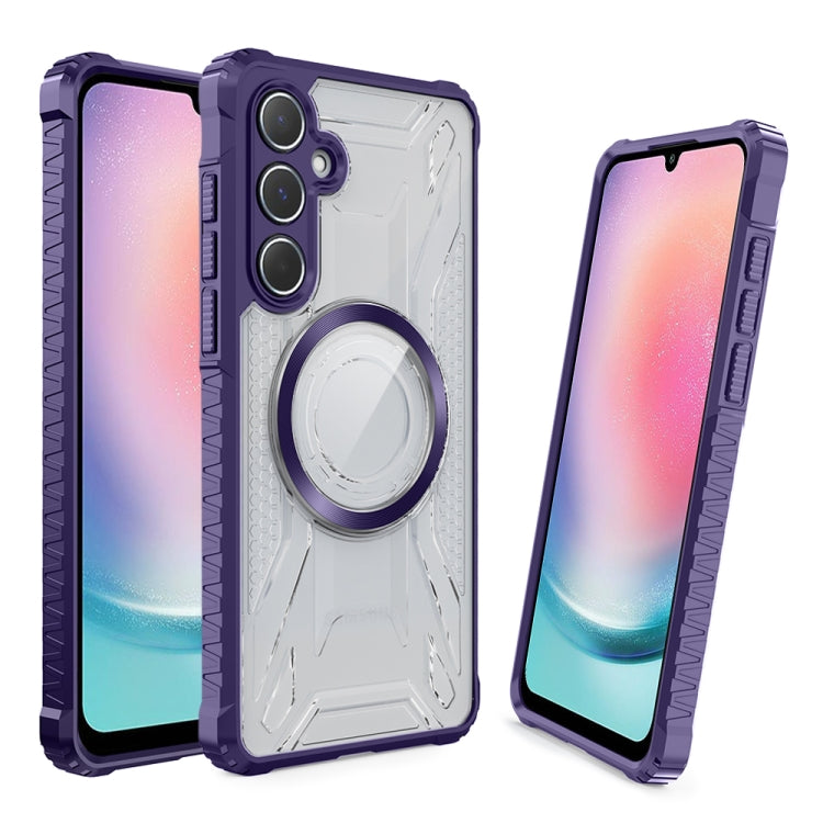 For Samsung Galaxy A24 / A25 CD Texture Magsafe Phone Case(Dark Purple) - Galaxy Phone Cases by buy2fix | Online Shopping UK | buy2fix