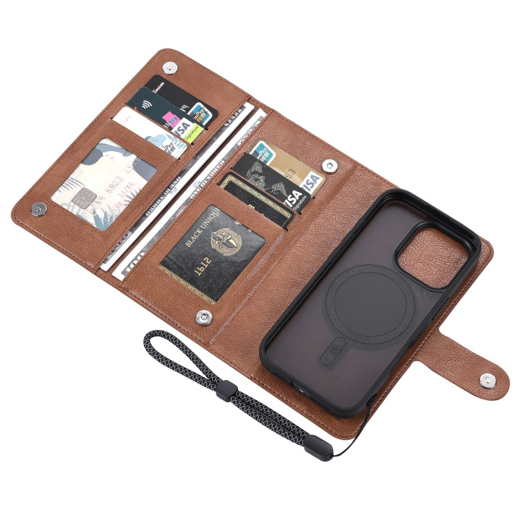 For iPhone 16 Pro ViLi GVA Series MagSafe Magnetic RFID Leather Phone Case(Brown) - iPhone 16 Pro Cases by ViLi | Online Shopping UK | buy2fix