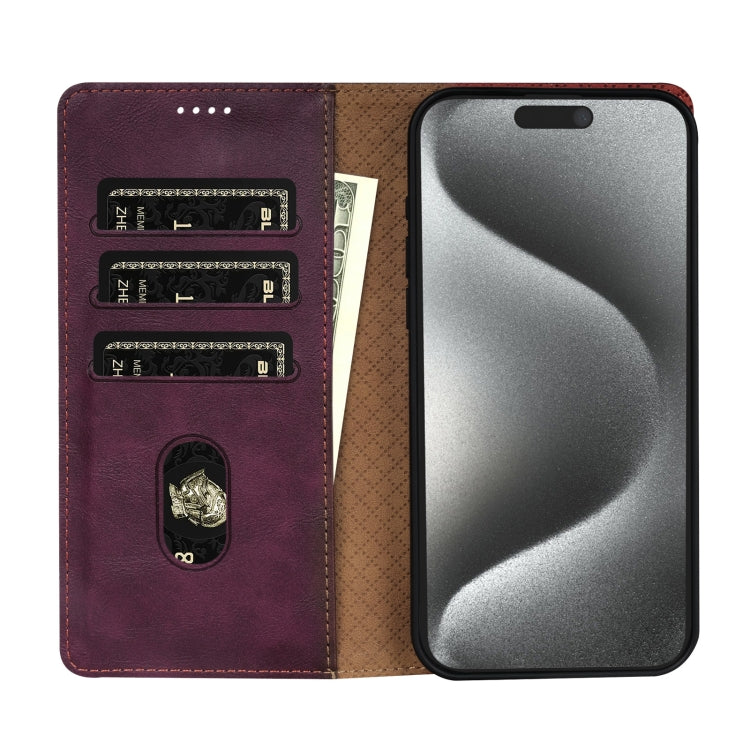 For iPhone SE 2024 N.BEKUS CSJ-P1 Solid Color Leather Phone Case(Wine Red) - More iPhone Cases by N.BEKUS | Online Shopping UK | buy2fix