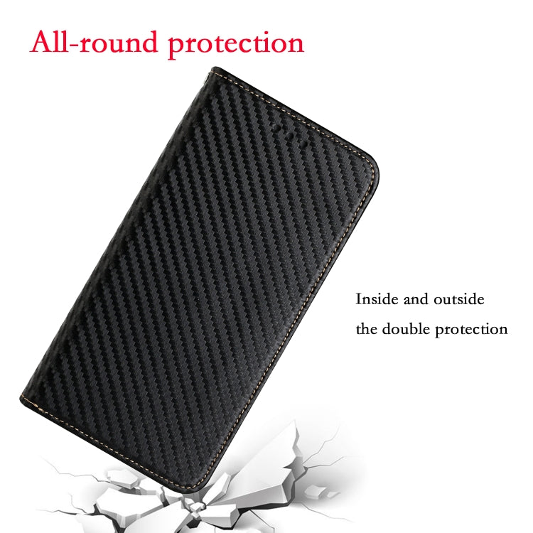 For iPhone 16 Pro Max Carbon Fiber Texture Magnetic Flip Leather Phone Case(Black) - iPhone 16 Pro Max Cases by buy2fix | Online Shopping UK | buy2fix