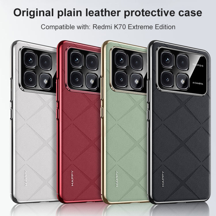 For Redmi K70 / K70 Pro Plain Leather PC Phone Case(Green) - K70 Pro Cases by buy2fix | Online Shopping UK | buy2fix