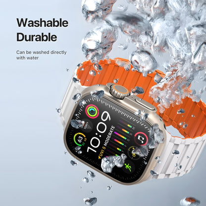 For Apple Watch Series 3 42mm DUX DUCIS KJ Series Magnetic Buckle Silicone Watch Band(Starlight Orange) - Watch Bands by DUX DUCIS | Online Shopping UK | buy2fix