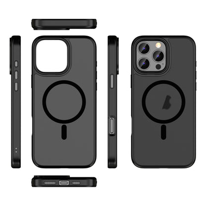 For iPhone 12 Pro Skin Feel Frosted MagSafe Magnetic Phone Case(Transparent Black) - iPhone 12 / 12 Pro Cases by buy2fix | Online Shopping UK | buy2fix