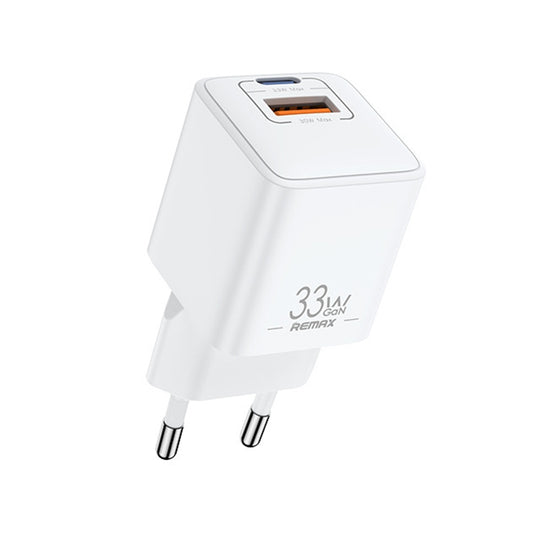 REMAX RP-U26 33W USB+USB-C / Type-C GaN Fast Charging Charger, Specification:EU Plug(White) - USB Charger by REMAX | Online Shopping UK | buy2fix