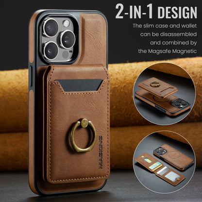 For iPhone 14 Plus DG.MING K1 MagSafe Detachable Wallet RFID Back Cover Phone Case(Brown) - iPhone 14 Plus Cases by DG.MING | Online Shopping UK | buy2fix