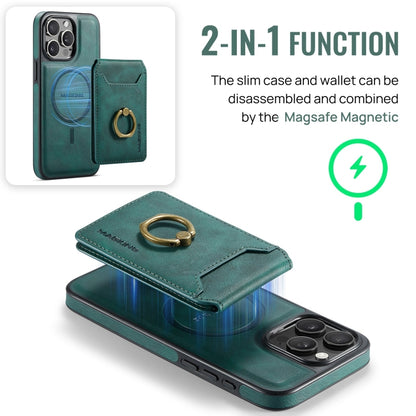 For iPhone 14 Pro Max DG.MING K1 MagSafe Detachable Wallet RFID Back Cover Phone Case(Green) - iPhone 14 Pro Max Cases by DG.MING | Online Shopping UK | buy2fix