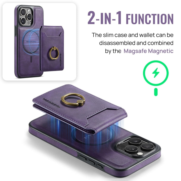 For iPhone 12 Pro Max DG.MING K1 MagSafe Detachable Wallet RFID Back Cover Phone Case(Purple) - iPhone 12 Pro Max Cases by DG.MING | Online Shopping UK | buy2fix