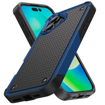 For iPhone 16 PC + TPU Shockproof Protective Phone Case(Blue+Black) - iPhone 16 Cases by buy2fix | Online Shopping UK | buy2fix