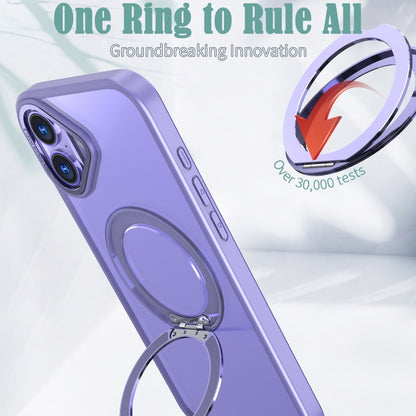 For iPhone 16 Wing Series MagSafe Magnetic Ring Holder Phone Case(Light Purple) - iPhone 16 Cases by buy2fix | Online Shopping UK | buy2fix