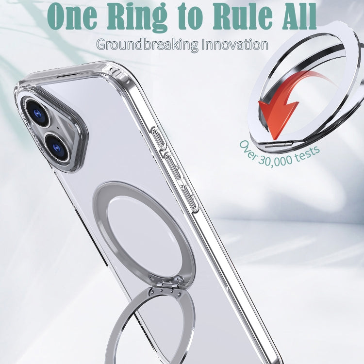 For iPhone 16 Wing Series MagSafe Magnetic Ring Holder Phone Case(Transparent) - iPhone 16 Cases by buy2fix | Online Shopping UK | buy2fix