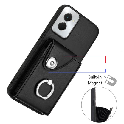 For Motorola Moto G Power 2024 5G Organ Card Bag Ring Holder Phone Case(Black) - Motorola Cases by buy2fix | Online Shopping UK | buy2fix